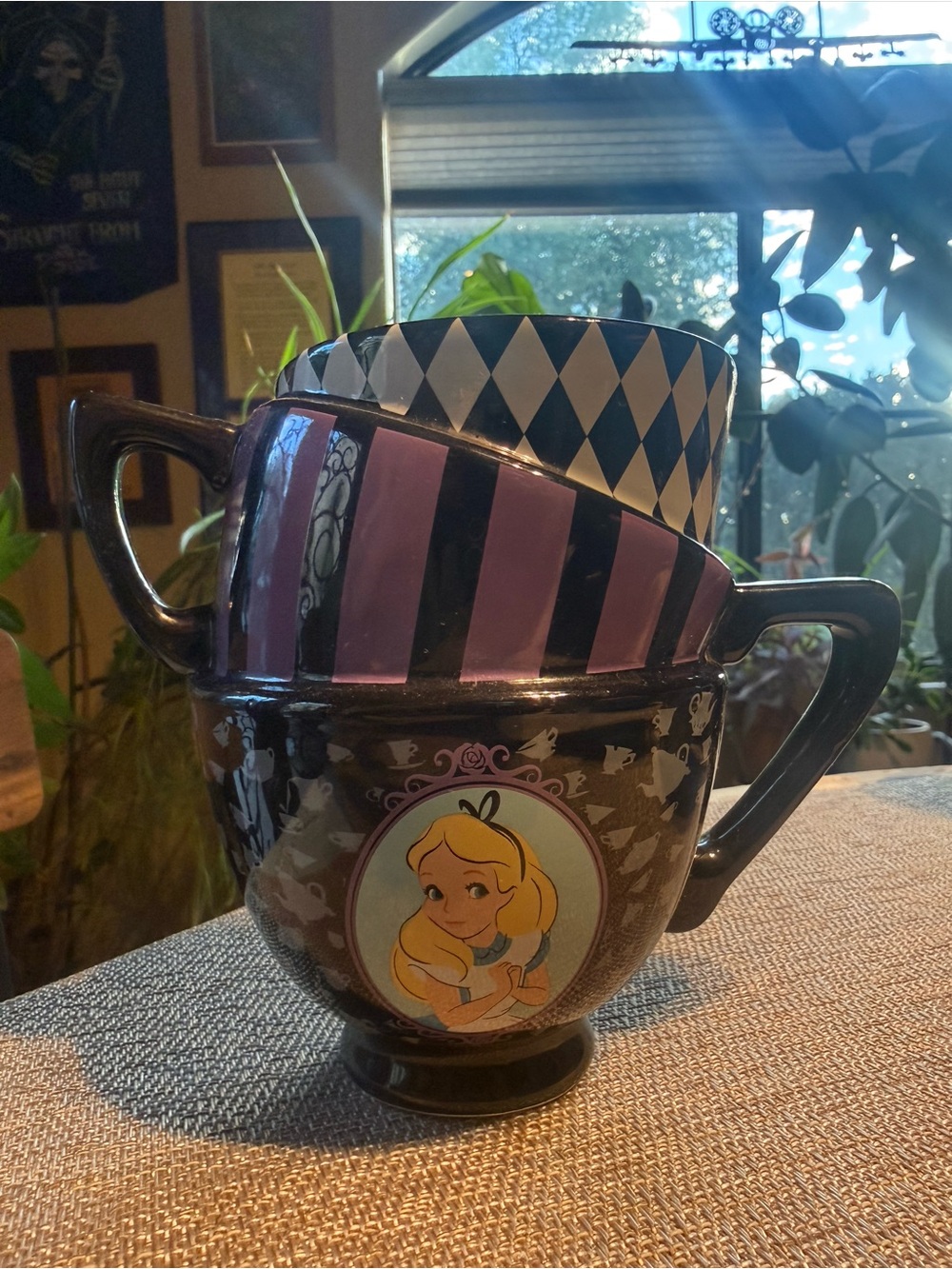 Disney Alice in Wonderland Stacked Teacup/ Coffee Mug 20 Oz Silver Buffalo